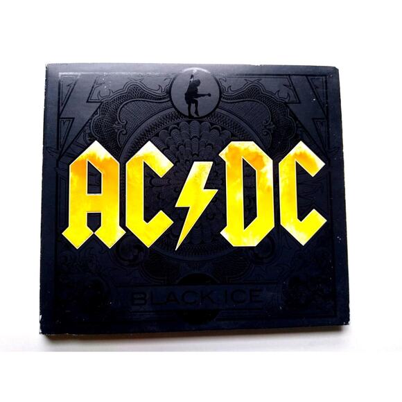 AC/DC Black Ice CD Yellow Embossed Limited Edition Cover + Concert Ticket Stub - Picture 2 of 6